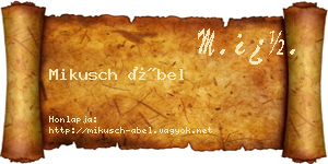 Mikusch Ábel névjegykártya