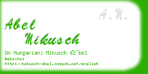 abel mikusch business card